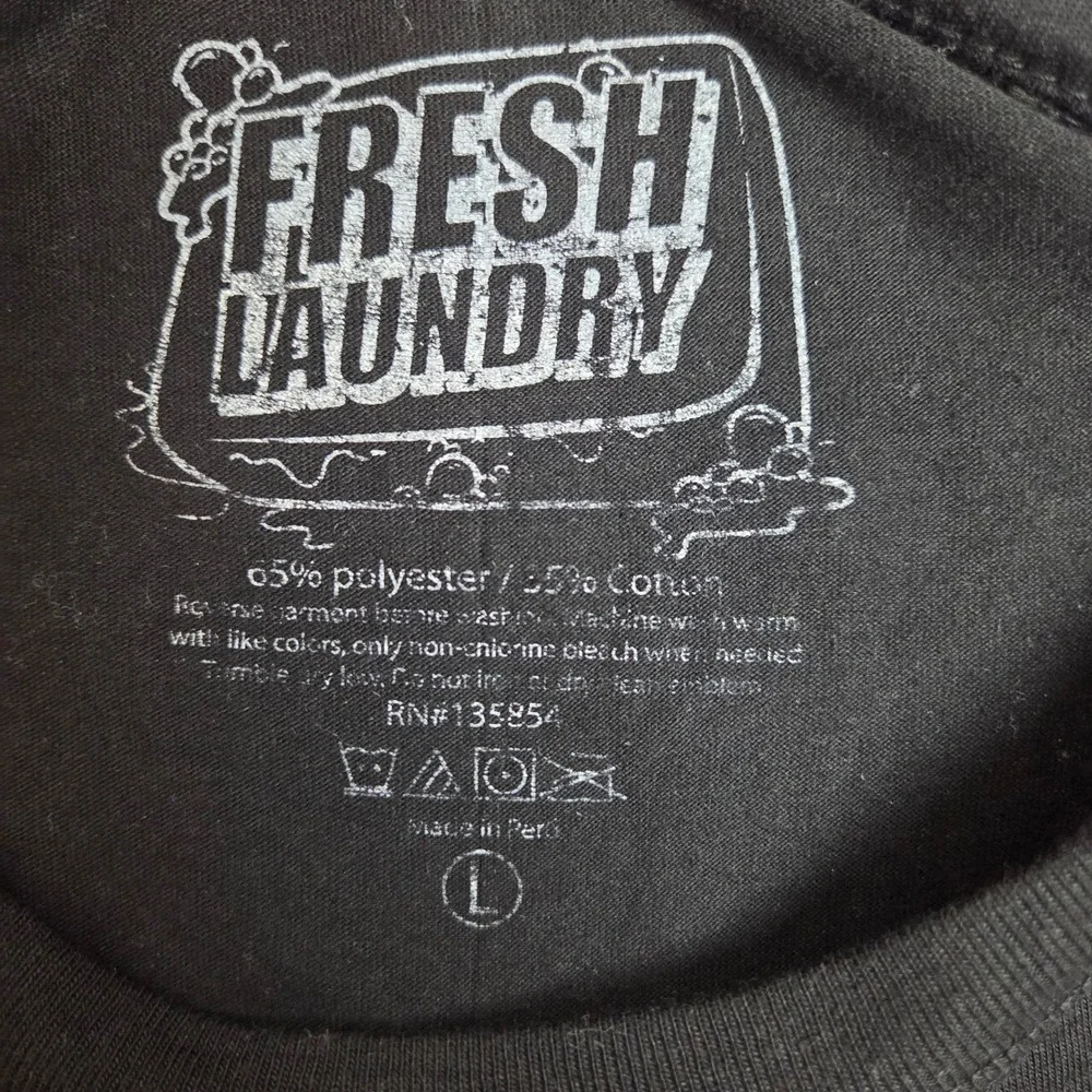 Fresh Laundry Mens Large Black Dont Kill My Vibe‎ Graphic Long Sleeve T-Shirt